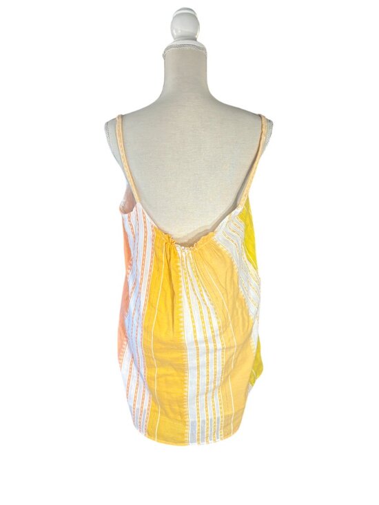 Lemlem Eshal Swing Dress size M medium striped cotton gauze mini yellow orange - Picture 4 of 8
